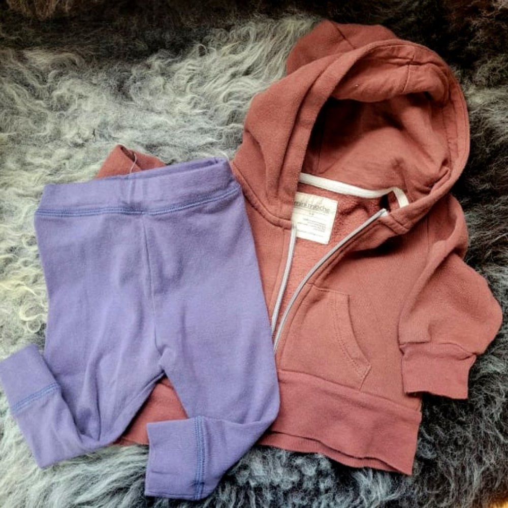 Mini Mioche Organic baby Pants & Hoodie 3 to 6 months